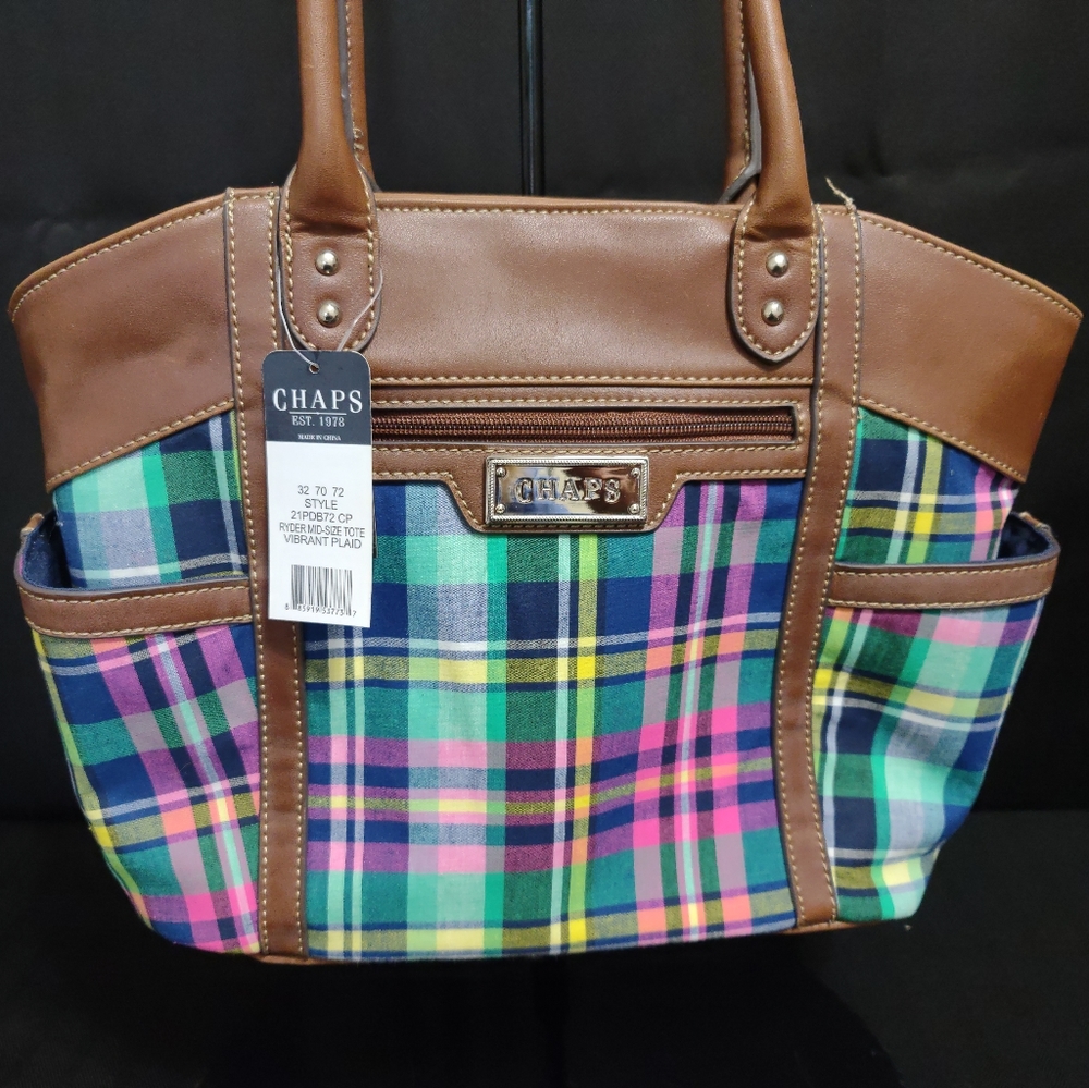 CHAP Plaid Shoulder Purse Tote NWT